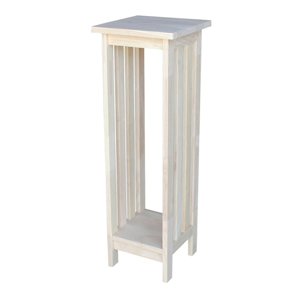 International Concepts Rectangle 36 in Mission Plant Stand, 12 W, 12 L, 36 in H, Wood, Unfinished 3069 - main